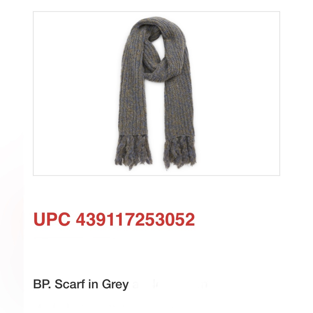 NWT . . .  BP. Scarf  |  Grey